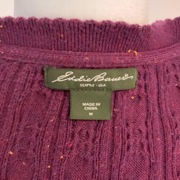 Eddie Bauer Cable Knit Cardigan - Size M - Picture 4 of 5